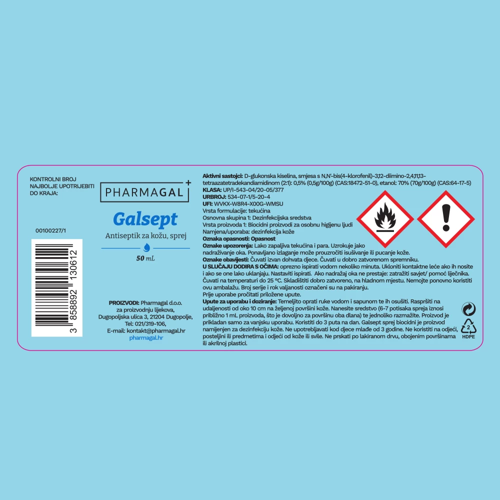 Galsept sprej 50 mL, antiseptik za kožu