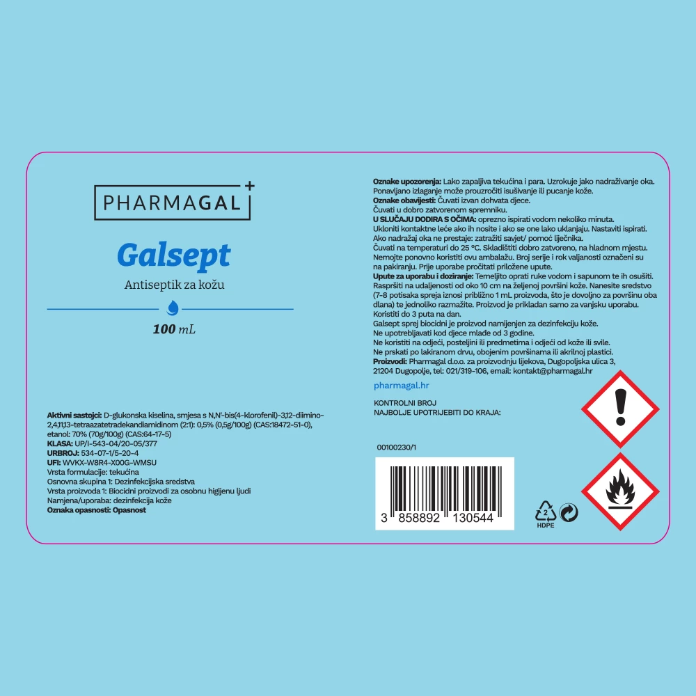 Galsept sprej 100 mL, antiseptik za kožu